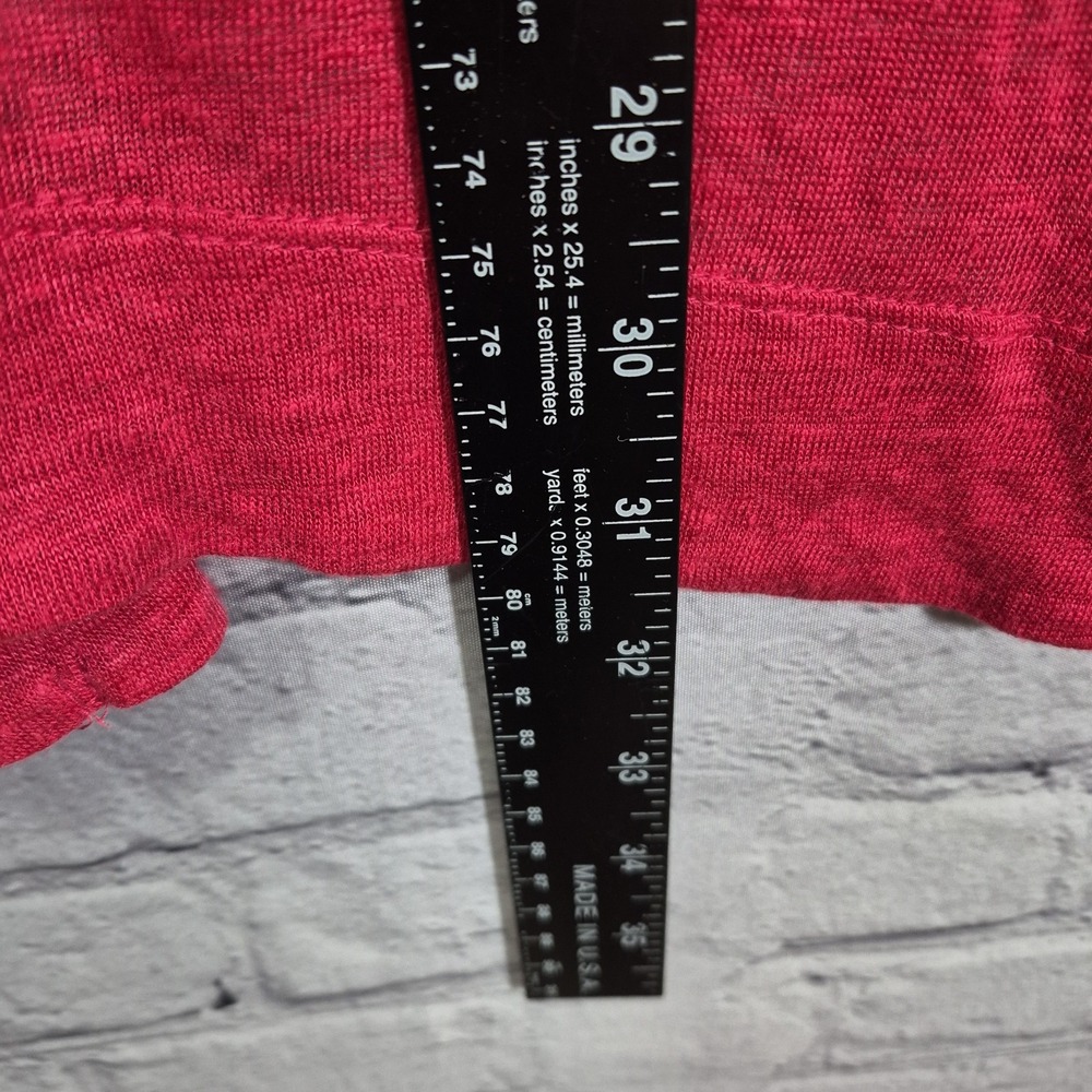 Tahari Women Sweater XL Red 100% Linen Hooded Cardigan Long Sleeve Open Front - Picture 8 of 9